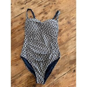 Nip Tuck Swim Bond-eye Navy MultiCup Bra One-piece Swimsuit US 8/10